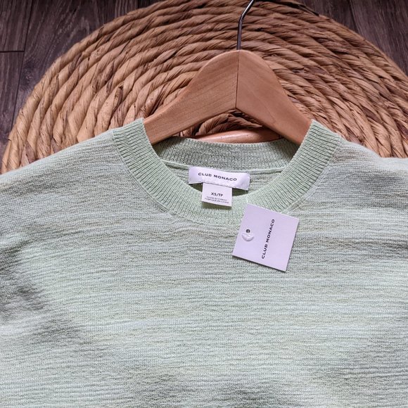 NWT (XS) - CLUB MONACO Boxy Slub Short Slv Sweater - Picture 2 of 4